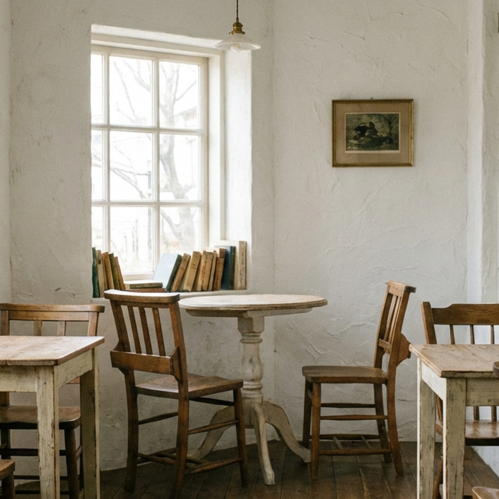 自然光の入る落ち着いた店内イメージ